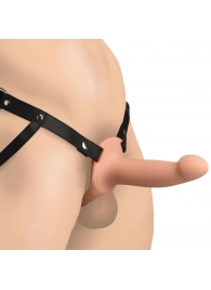 Телесный полый страпон на черных регулируемых ремешках 2’’ Erection Smooth Silicone Penis Sheath - XR Brands - купить с доставкой в Магнитогорске