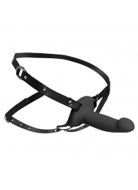 Черный полый страпон с вибрацией 2’’ Erection 28X Smooth Vibrating Silicone Penis Sheath - XR Brands - купить с доставкой в Магнитогорске