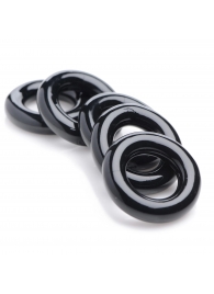 Комплект из 5 черных эрекционных колец для мошонки Ring Master Custom Ball Stretcher Kit - XR Brands - в Магнитогорске купить с доставкой