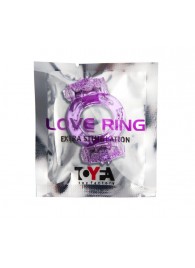 Фиолетовое виброкольцо с двумя вибропульками - Toyfa Basic - в Магнитогорске купить с доставкой