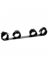 Черная распорка с манжетами для рук и ног Deluxe Rigid Spreader Bar - XR Brands - купить с доставкой в Магнитогорске