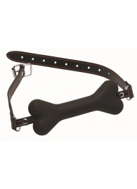 Черный кляп в форме косточки Hound Adjustable Dog Bone Gag - XR Brands - купить с доставкой в Магнитогорске