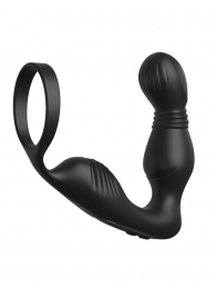 Черный вибростимулятор простаты с эрекционным кольцом Ass-Gasm Pro P-Spot Milker - Pipedream - в Магнитогорске купить с доставкой