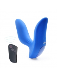 Синий вибромассажер простаты 3,5’’ Remote Control Curve P-spot Massager - 12 см. - Erokay - в Магнитогорске купить с доставкой