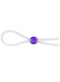 Прозрачное лассо с фиолетовой бусиной SILICONE COCK RING WITH BEAD LAVENDER - NMC - в Магнитогорске купить с доставкой