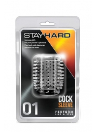Прозрачная насадка с шипами STAY HARD COCK SLEEVE 01 CLEAR - Blush Novelties - в Магнитогорске купить с доставкой