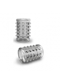 Прозрачная насадка на пенис с шишечками STAY HARD COCK SLEEVE 02 CLEAR - Blush Novelties - в Магнитогорске купить с доставкой