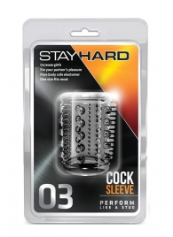 Прозрачная насадка с шипами и шишечками STAY HARD COCK SLEEVE 03 CLEAR - Blush Novelties - в Магнитогорске купить с доставкой