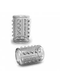 Прозрачная насадка с шипами и шишечками STAY HARD COCK SLEEVE 03 CLEAR - Blush Novelties - в Магнитогорске купить с доставкой