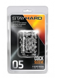 Прозрачная насадка с капельками STAY HARD COCK SLEEVE 05 CLEAR - Blush Novelties - в Магнитогорске купить с доставкой