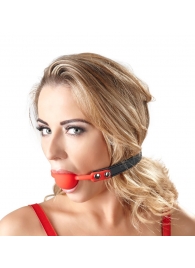 Силиконовый кляп-шар на чёрных ремешках Red Gag silicone - Orion - купить с доставкой в Магнитогорске