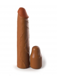 Коричневая насадка на член 2  Silicone X-tension - 20,3 см. - Pipedream - в Магнитогорске купить с доставкой