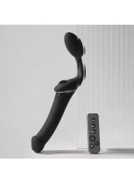 Черный безремневой вибрострапон Strap-On-Me Multi Orgasm Size XL - Strap-on-me - купить с доставкой в Магнитогорске