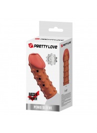 Телесная открытая насадка на пенис с бугорками - 19,8 см. - Baile - в Магнитогорске купить с доставкой