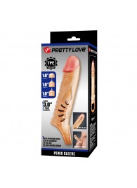 Телесная удлиняющая насадка на пенис с подхватом мошонки - Baile - в Магнитогорске купить с доставкой