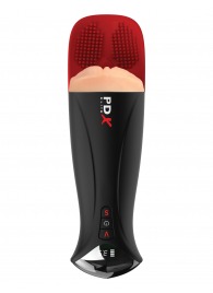 Телесный мастурбатор-вагина в черной колбе с вибрацией Fuck-O-Matic Pro XL - Pipedream - в Магнитогорске купить с доставкой