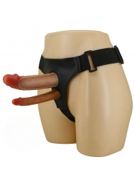 Темно-бежевый фаллопротез для двойного проникновения - 17,5 см. - Baile - купить с доставкой в Магнитогорске