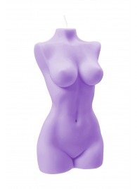 Фиолетовая интерьерная свеча в форме женского торса - 850 гр. - Pecado - купить с доставкой в Магнитогорске