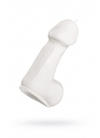 Белая свеча в форме пениса - 47 гр. - Pecado - купить с доставкой в Магнитогорске
