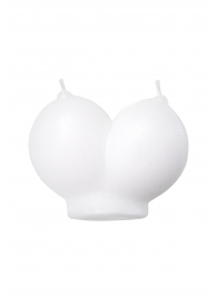 Белая сувенирная свеча «Сиськи» - Pecado - купить с доставкой в Магнитогорске