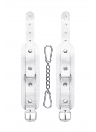 Белые узкие наручники-браслеты со скруглёнными углами - Pecado - купить с доставкой в Магнитогорске