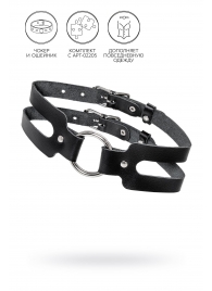 Черный кожаный чокер-ошейник из двух ремешков - Pecado - купить с доставкой в Магнитогорске