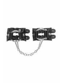 Черные кожаные наручники-браслеты из двух ремешков - Pecado - купить с доставкой в Магнитогорске