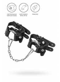 Черные кожаные наручники-браслеты из двух ремешков - Pecado - купить с доставкой в Магнитогорске