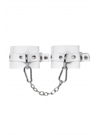 Белые мягкие кожаные наручники с люверсами - Pecado - купить с доставкой в Магнитогорске