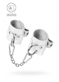 Белые мягкие кожаные наручники с люверсами - Pecado - купить с доставкой в Магнитогорске