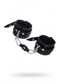 Черные двухслойные наручники с белой строчкой - Pecado - купить с доставкой в Магнитогорске