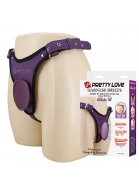 Фиолетовые трусики харнесс с платформой Caludio III - Baile - купить с доставкой в Магнитогорске