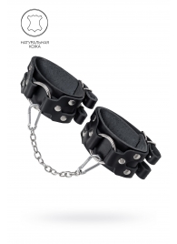 Черные кожаные оковы с двумя ремешками - Pecado - купить с доставкой в Магнитогорске