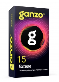 Презервативы анатомической формы с точечной и ребристой структурой Ganzo Extase - 15 шт. - Ganzo - купить с доставкой в Магнитогорске