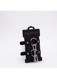 Черно-красные кожаные наручники - Crazy Handmade - купить с доставкой в Магнитогорске