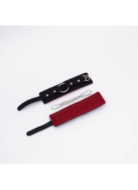 Черно-красные кожаные наручники - Crazy Handmade - купить с доставкой в Магнитогорске