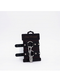 Черно-красные кожаные оковы - Crazy Handmade - купить с доставкой в Магнитогорске