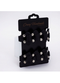 Черные кожаные наручники из звеньев - Crazy Handmade - купить с доставкой в Магнитогорске