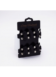 Черные кожаные оковы из звеньев - Crazy Handmade - купить с доставкой в Магнитогорске