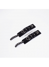 Черные кожаные наручники Sex - Crazy Handmade - купить с доставкой в Магнитогорске