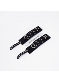 Черные кожаные наручники Sex - Crazy Handmade - купить с доставкой в Магнитогорске