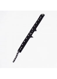 Черный однослойный кожаный ошейник с имитацией фигурного воротничка - Crazy Handmade - купить с доставкой в Магнитогорске