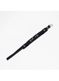 Черный ошейник из высококачественной натуральной кожи - Crazy Handmade - купить с доставкой в Магнитогорске