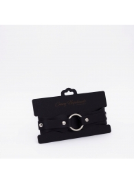 Черный кожаный ошейник с кольцом - Crazy Handmade - купить с доставкой в Магнитогорске