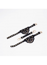 Черные оковы с золотистой фурнитурой - Crazy Handmade - купить с доставкой в Магнитогорске