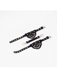 Черные оковы с золотистой фурнитурой - Crazy Handmade - купить с доставкой в Магнитогорске