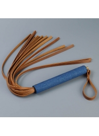 Плеть с джинсовой ручкой «Дикий Запад» - 60 см. - Sitabella - купить с доставкой в Магнитогорске