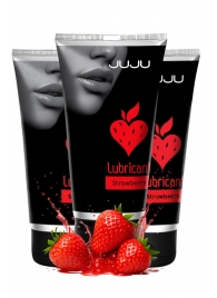 Набор из 3 съедобных лубрикантов JUJU со вкусом клубники - JuJu - купить с доставкой в Магнитогорске