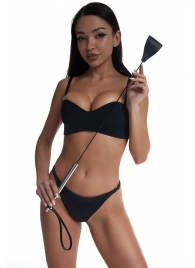 Стек с широким черным кожаным наконечником и металлической ручкой - 67 см. - Crazy Handmade - купить с доставкой в Магнитогорске