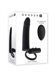 Черная вибронасадка для двойного проникновения Full Swing - Gender X - купить с доставкой в Магнитогорске